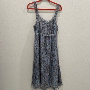 Floral Blue Sleeveless Dress